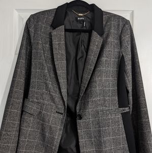 DKNY Black-Grey Suit Jacket